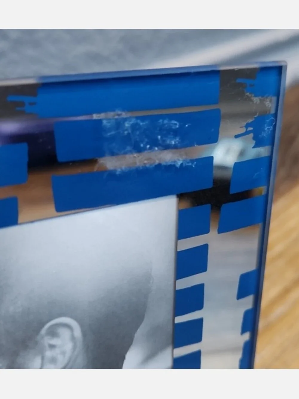 4x6 Blue Stripes Mirror Glass Photo Frame